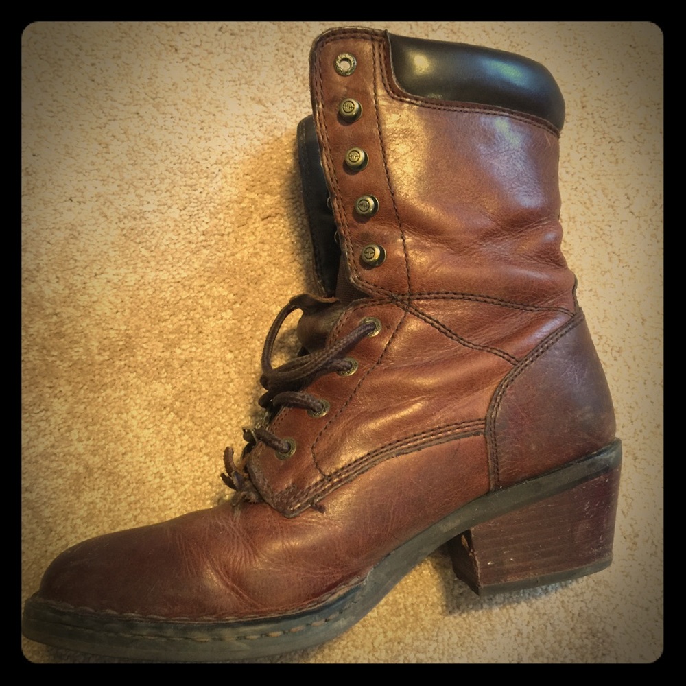 Leather pioneer style Double-H Boots