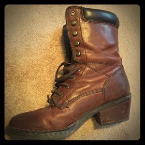 Leather pioneer style Double-H Boots