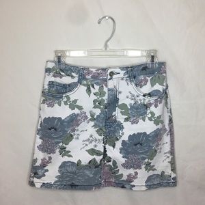 Floral Denim Mini Skirt