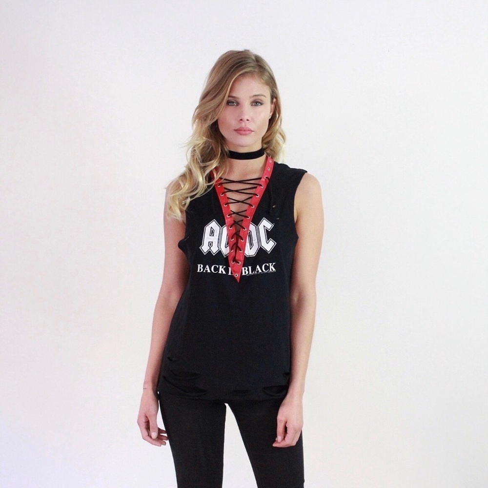 🔺SOLD🔺Rock It Out ACDC Lace Up Tee