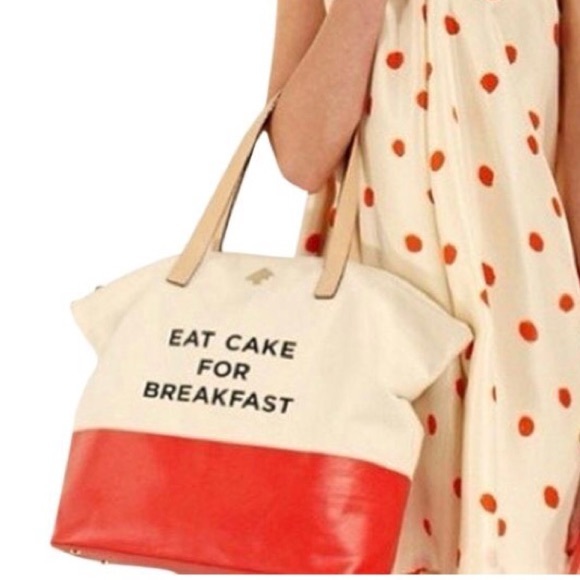 kate spade eat cake for breakfast tote
