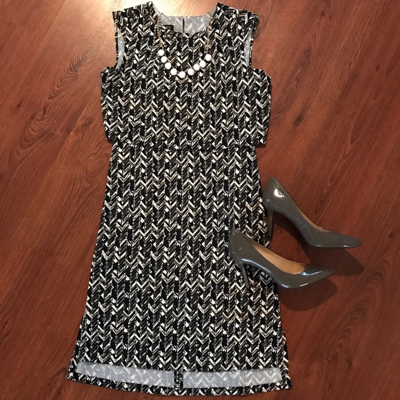 NWT! Jones New York Navy Olive Cream Dress Size 4 - Picture 2 of 7