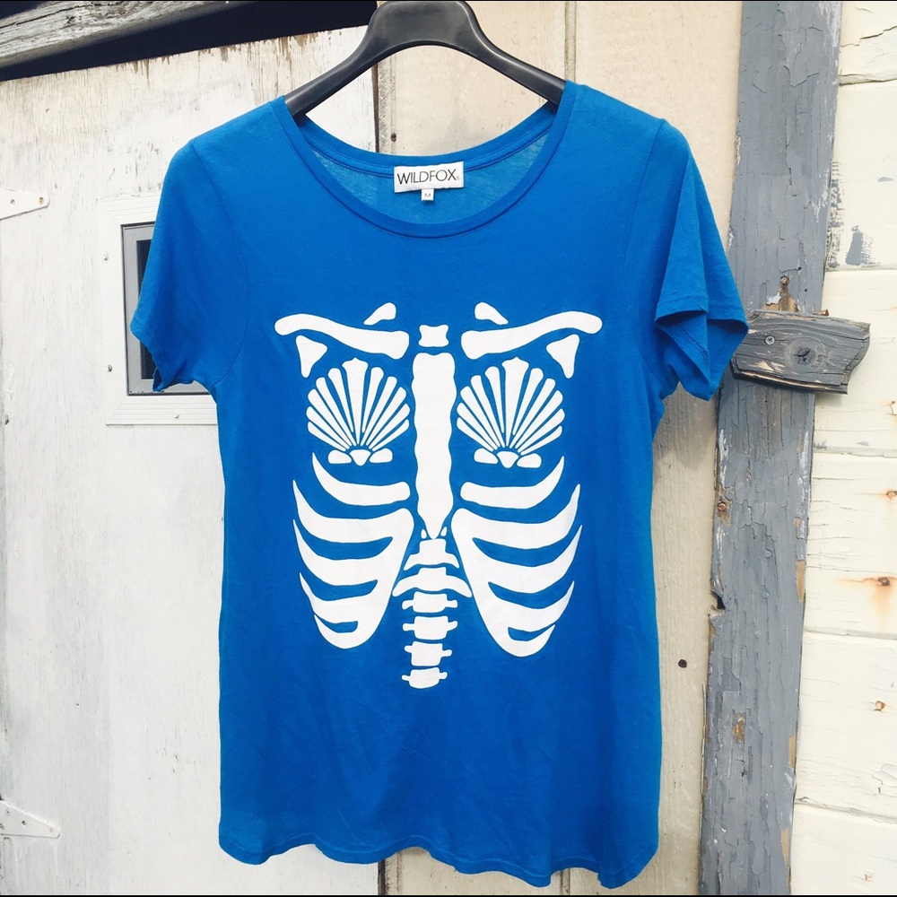 💦Mermaid skeleton inside out shell graphic tee