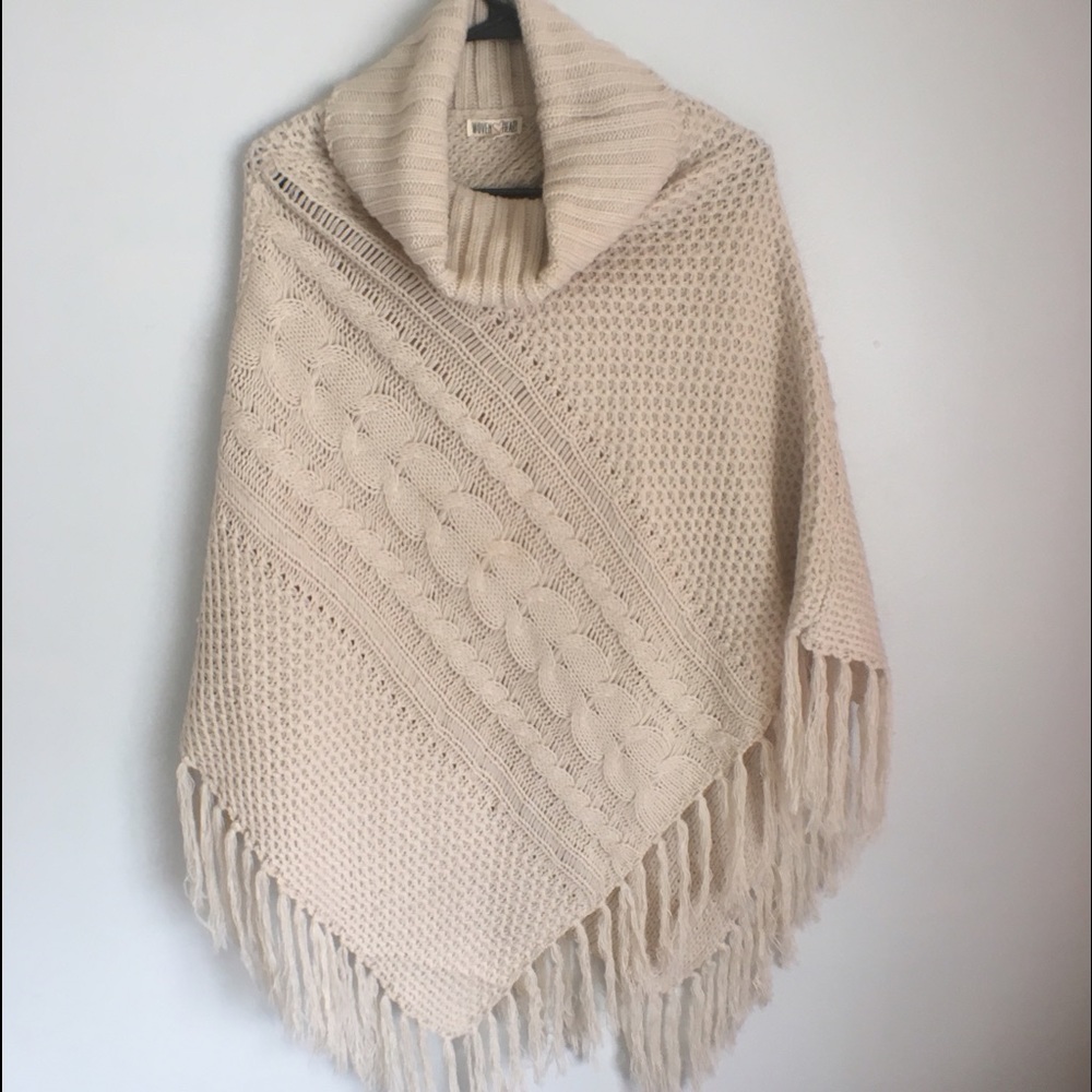 CREAM PONCHO