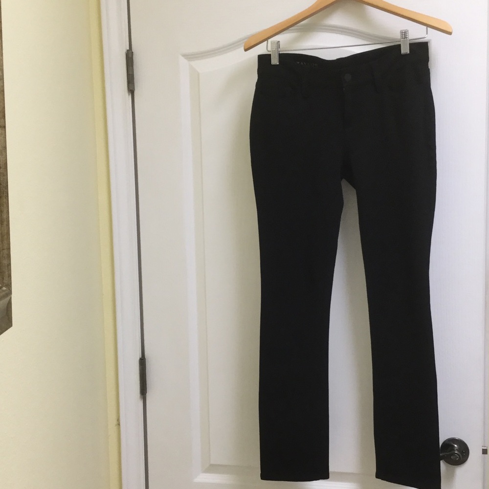 Black, straight/slim leg ponte pants