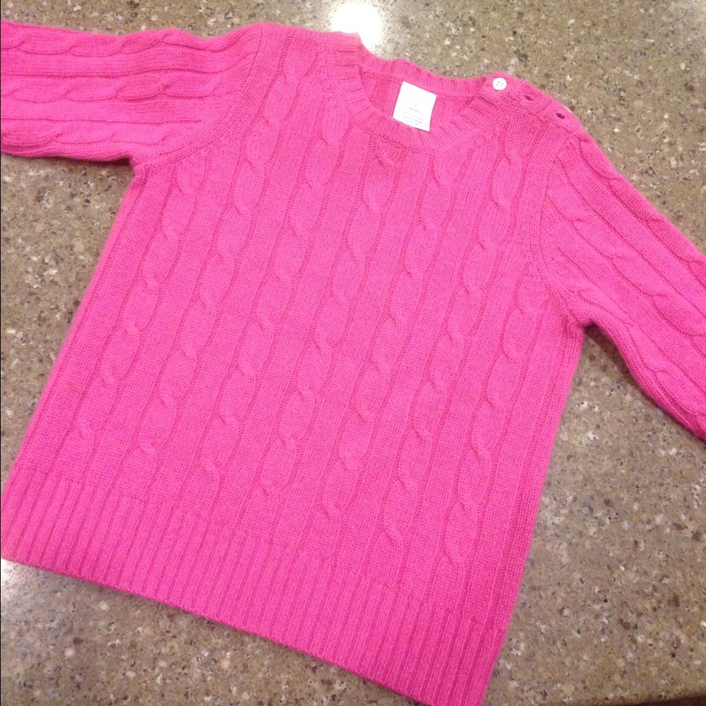 Pink cashmere cable knit sweater