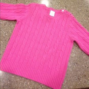 Pink cashmere cable knit sweater