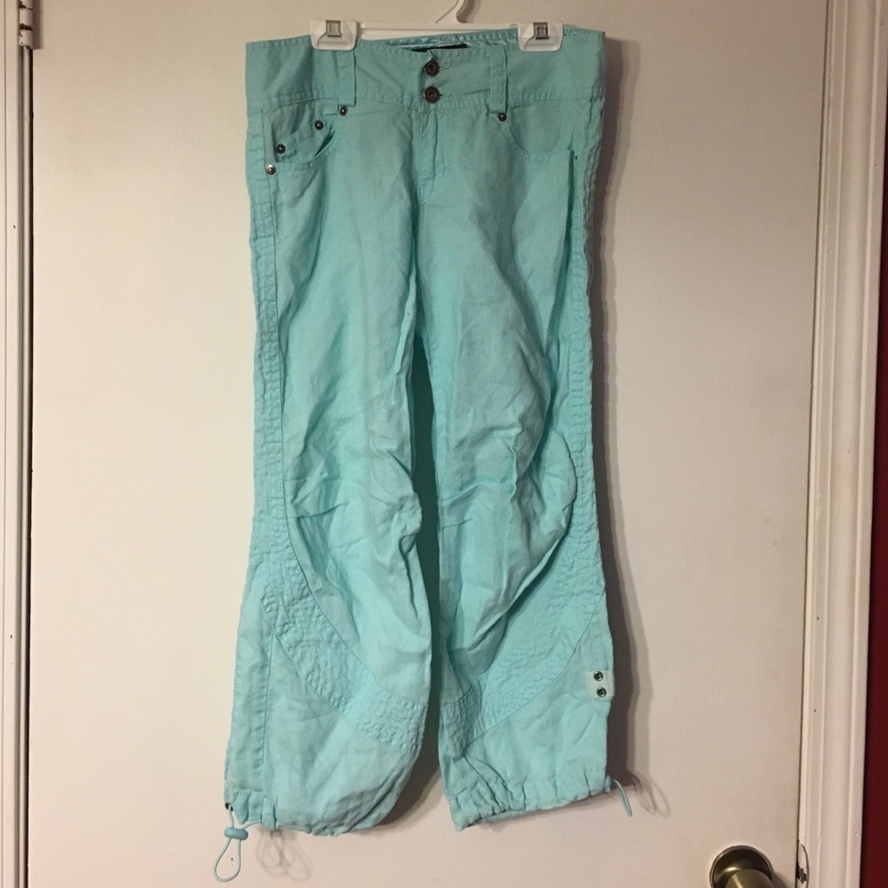 Miss me linen Blue capri pants Sz S lightweight