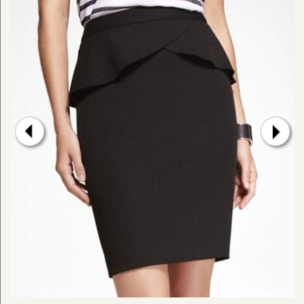 Black High-Waist Peplum Skirt