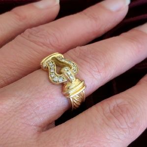 David Yurman 18K Y Gold and Diamond Ring