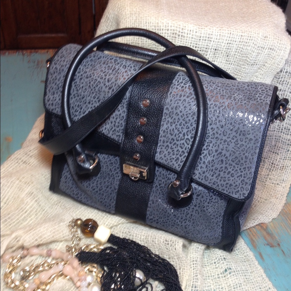Bohdi NWOT Large Cheetah Leather Handbag / tote