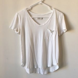 White flowy v-neck