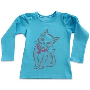 Lovely kitten Tshirt Tee long sleeve for girls