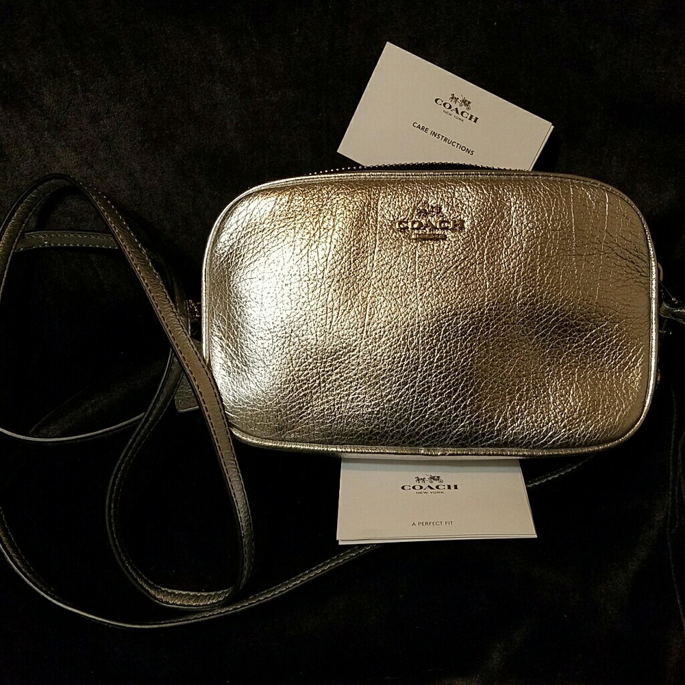 COACH 65547 Crossbody Clutch Messenger Bag Silver/