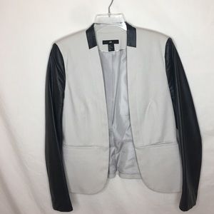 Faux leather blazer