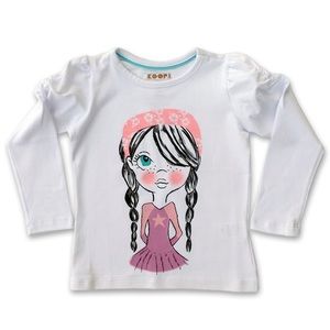 White tshirt for Girls - Long Sleeve Tee