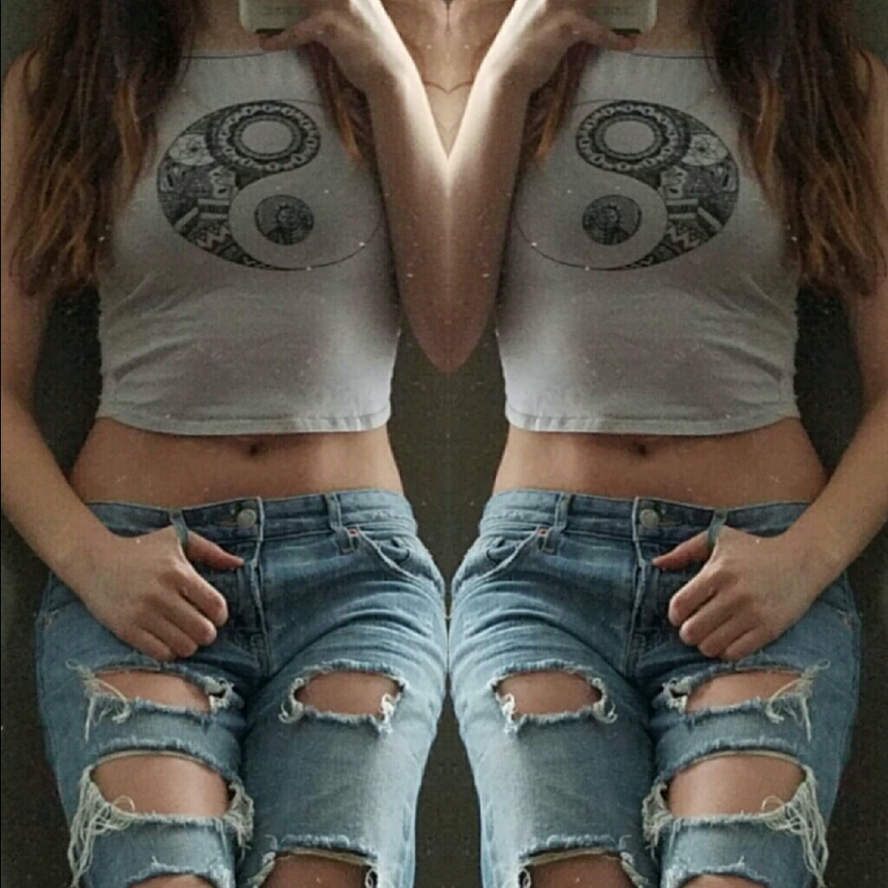 Yin Yang Halter Crop Top