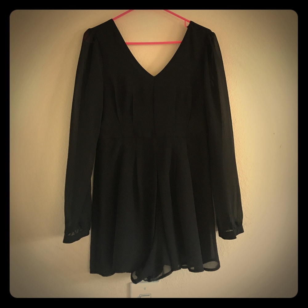 Black long sleeve romper