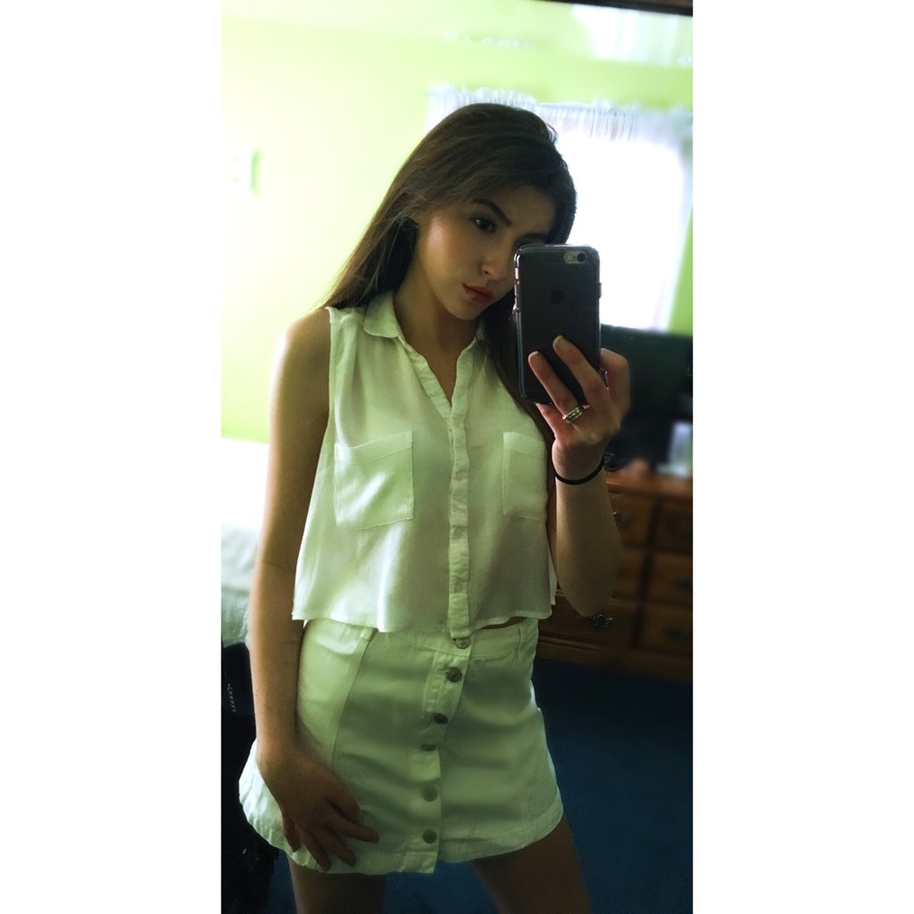 Abercrombie Button Down Crop Top