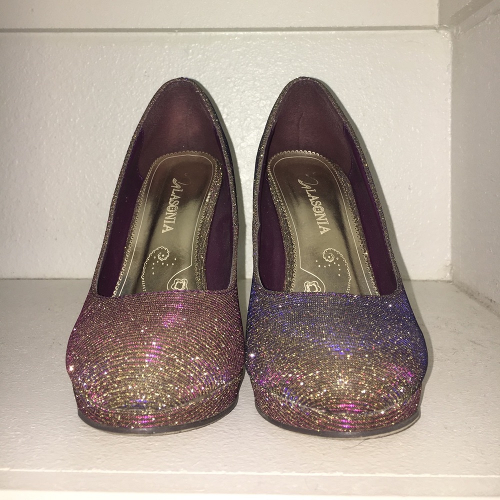 iridescent high heels .