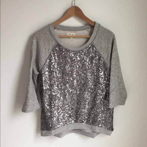silver sequin sweatshirt