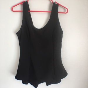 Peplum black tank top
