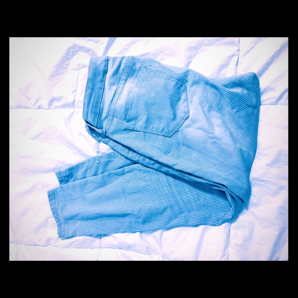 Blue and white stripped skinnies