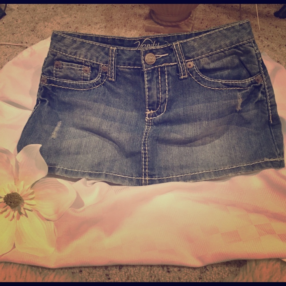 Vanity denim mini skirt