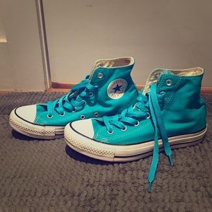 Teal Converse High Tops