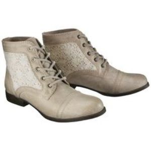Mossimo Lace Panel faux leather booties