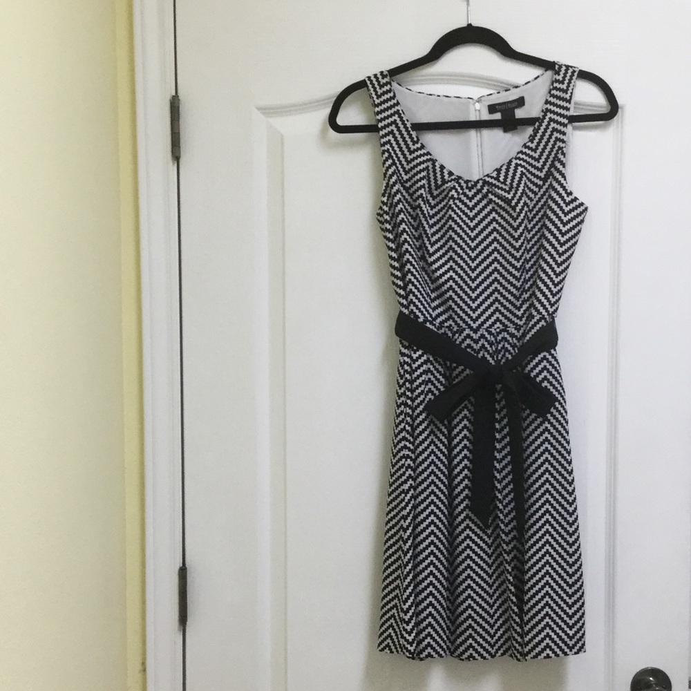 Black and white dress.
