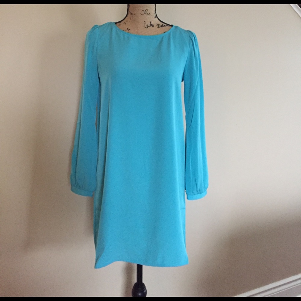 Last 1! Aqua shift dress - Picture 3 of 5