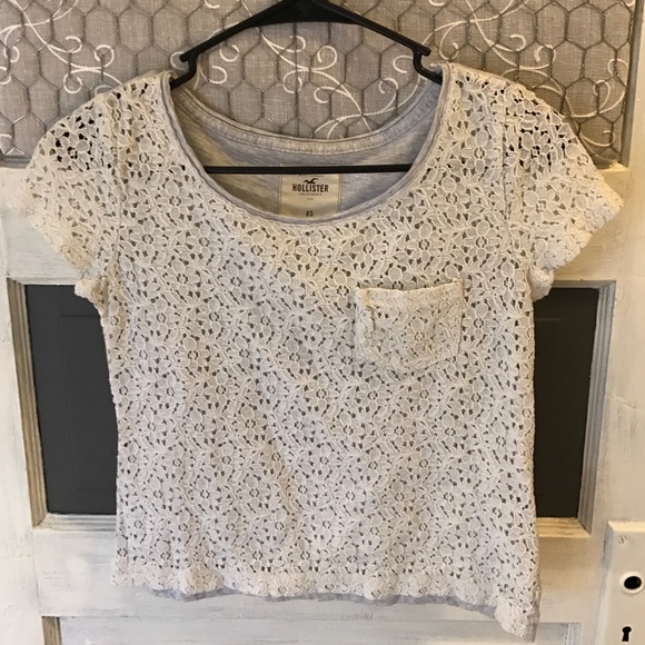 Hollister lace Crop T-shirt - Picture 1 of 4