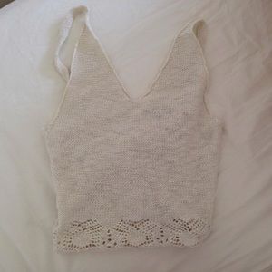 Cream Crotchet Brandy Melville Top
