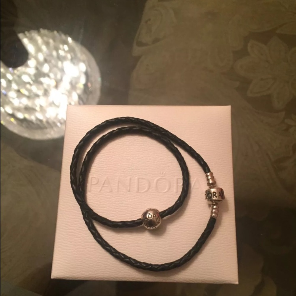 Pandora double rope braclet with charm authentic
