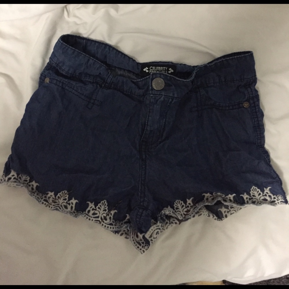 Jean Shorts with a Lace Accent