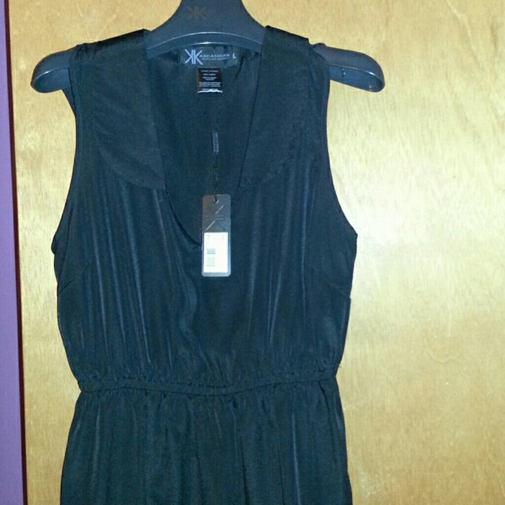 NWT Kardashian Kollection Black Summer Dress sz L
