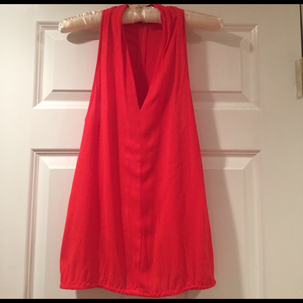Ella Moss | Stella V Neck Top in Burnt Orange