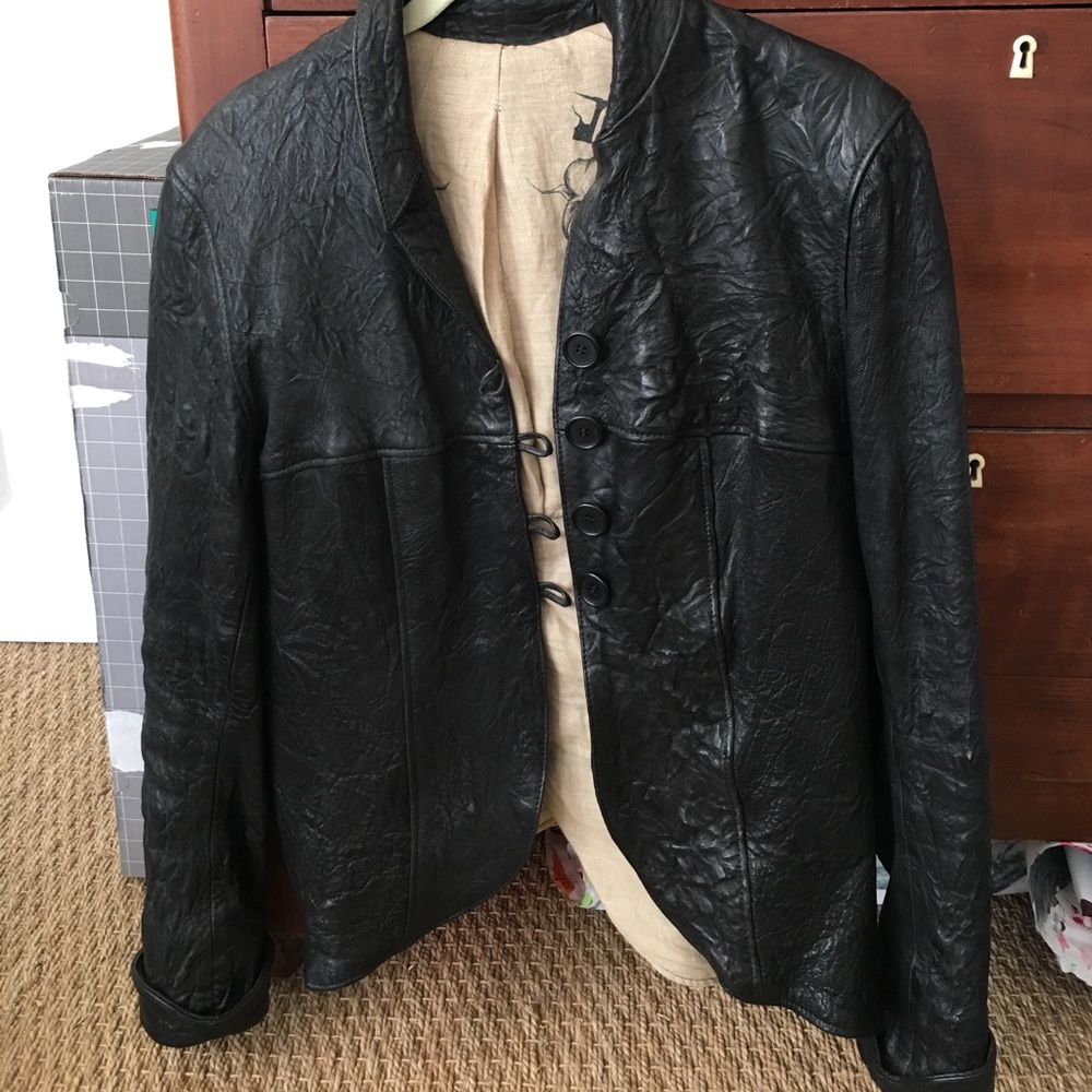 Duarte Jeans tulip Leather Jacket