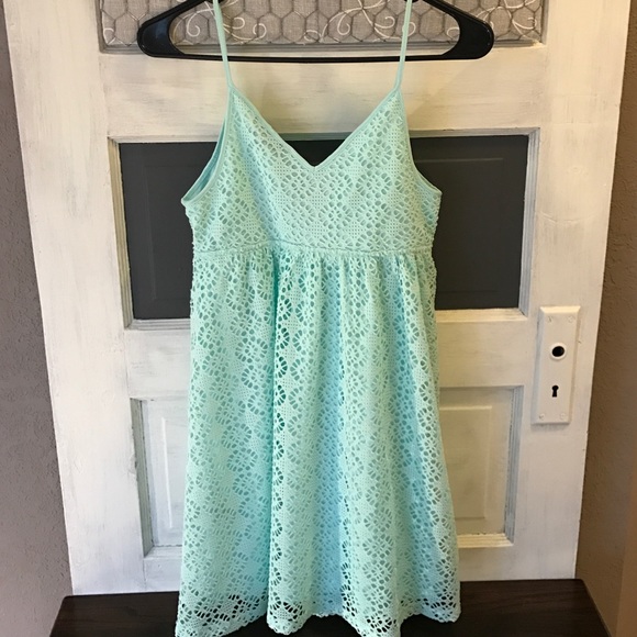 Express Turquoise Strap Dress - Picture 1 of 3