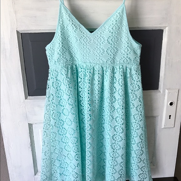 Express Turquoise Strap Dress - Picture 3 of 3