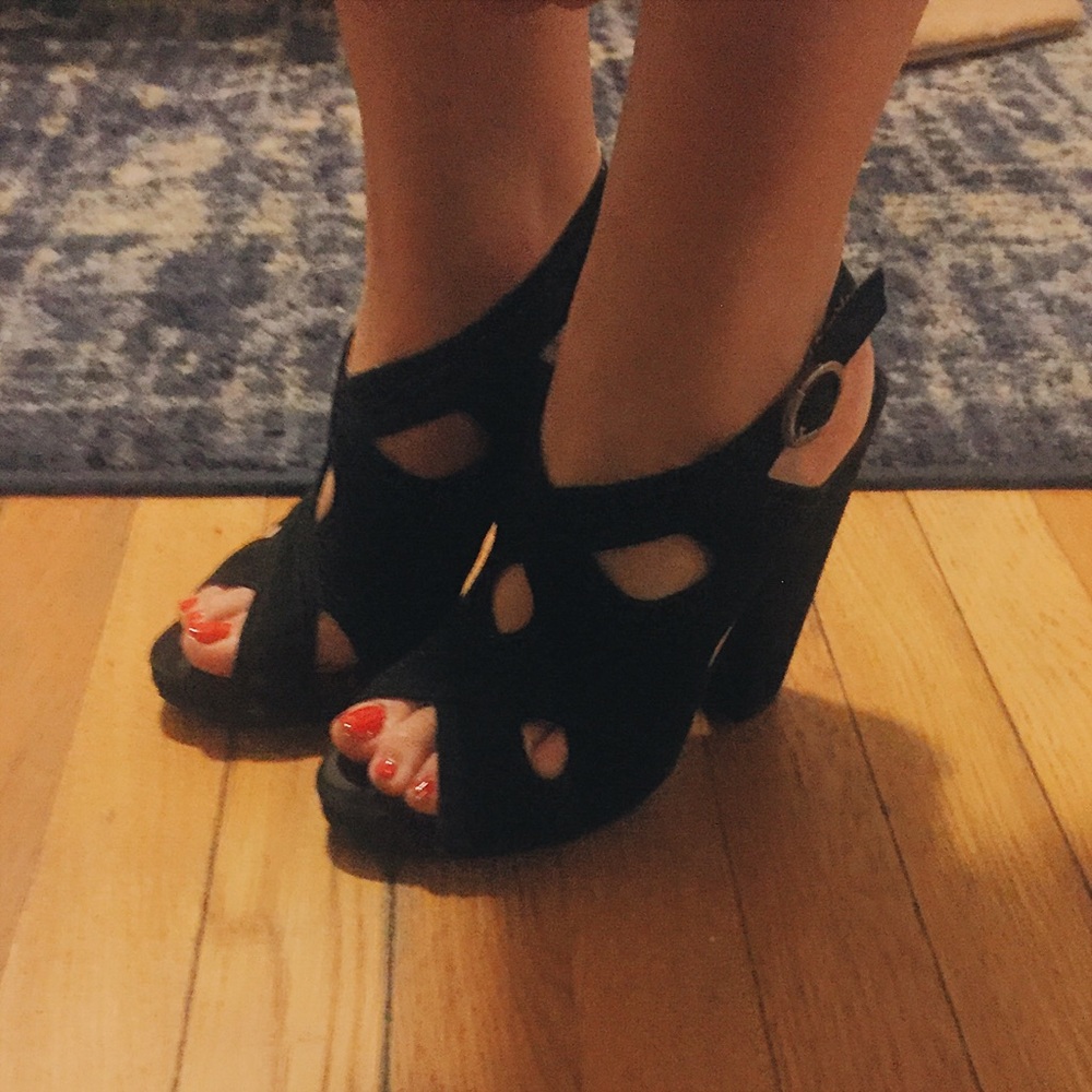 Black Suede Kensie Heels