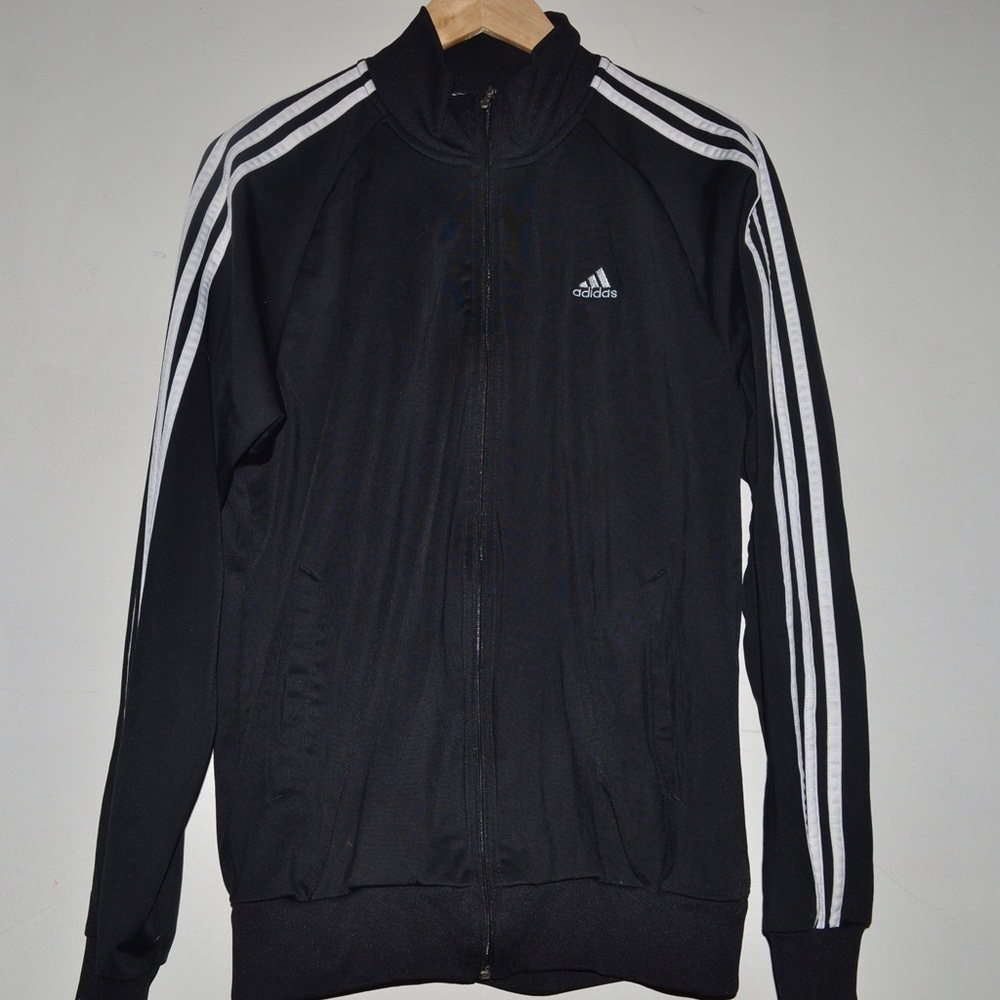 BLACK ADIDAS TRACK JACKET