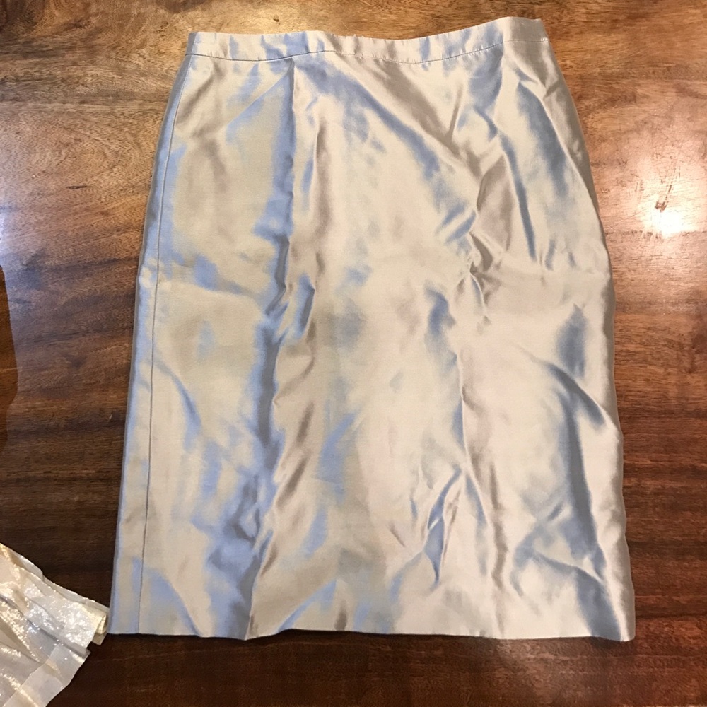 Giorgio Armani Silver Silk Skirt