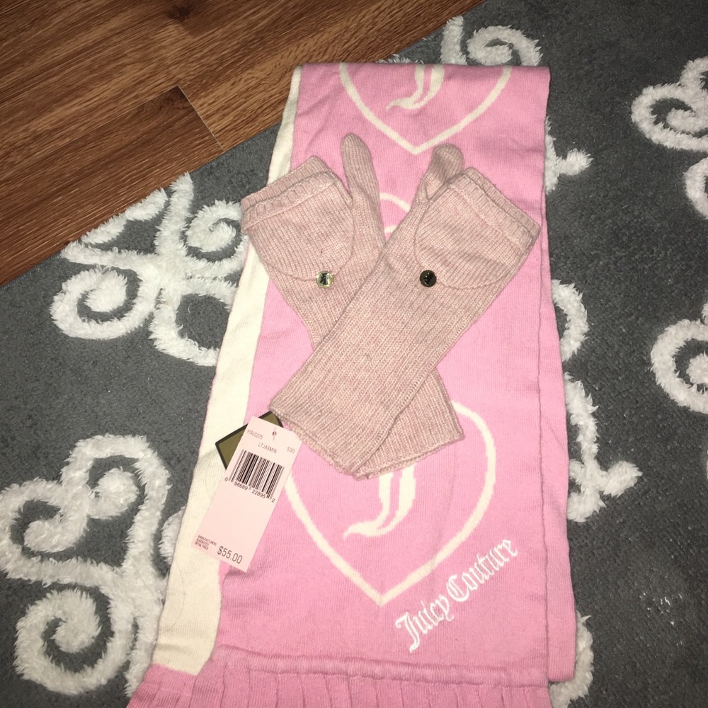 JuicyCouture gloves and scarf