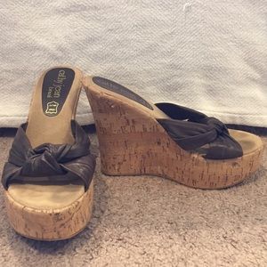 High heel wedge sandals
