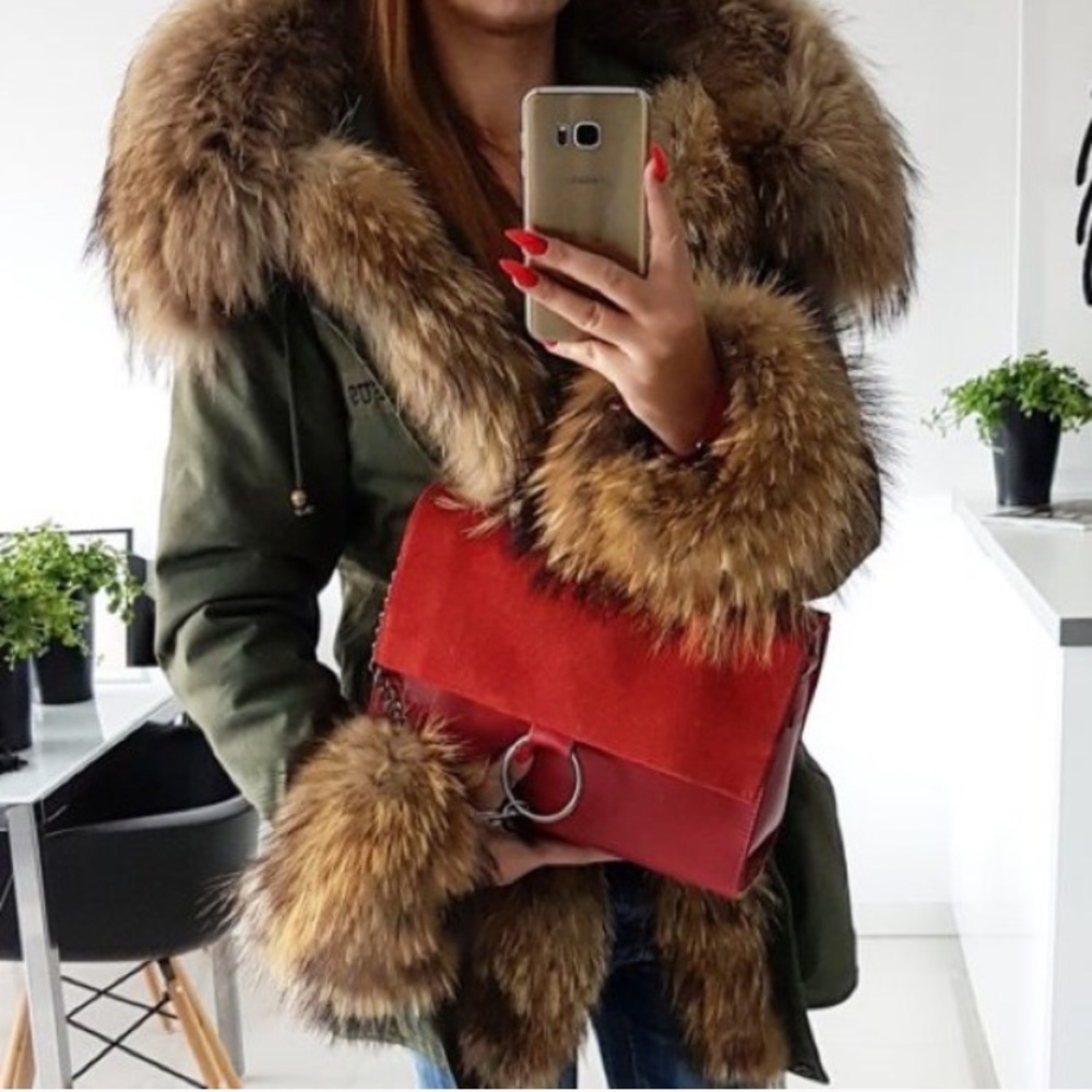 NEW!! Beautiful Rabbit Fur Lined Parka