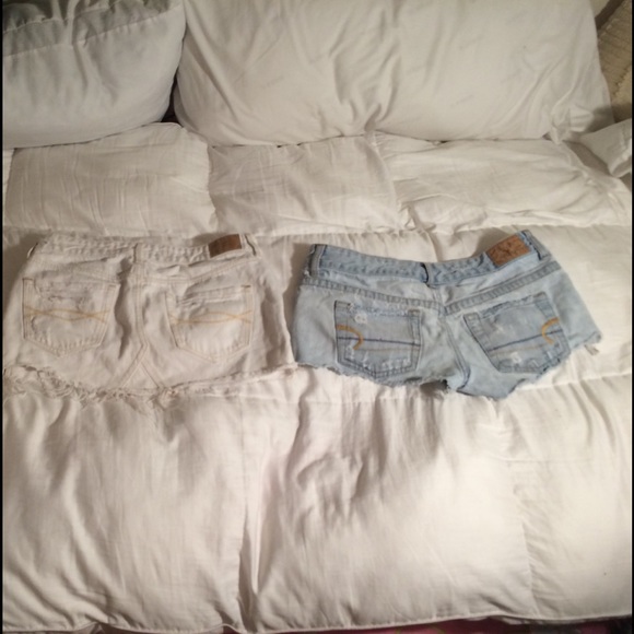 A&F & AE DISTRESSED MINI SKIRT & JEAN SHORTS XS - Picture 4 of 4