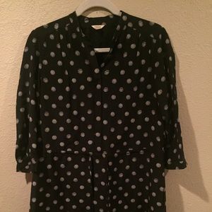 FOSSIL black pokadot dress