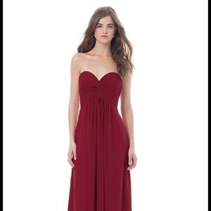 Bill Levkoff Strapless Burgundy Dress